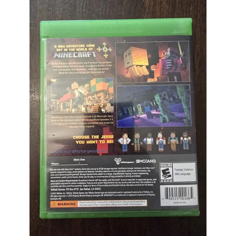 Minecraft:‎ Story Mode -- Season Pass Disc (Microsoft Xbox One, 2015)
